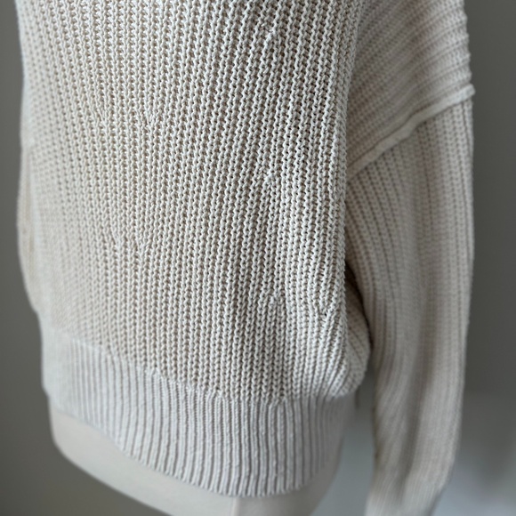 Banana Republic 100% Organic Cotton Chunky Knit Oversized Boxy Sweater Large - Picture 7 of 16